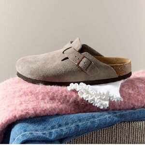 Women's Birkenstock Boston Clogs, Suede Soft Footbed